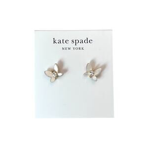 Kate Spade Social Butterfly Enamel Stud Earrings Gold Tone CZ Mini Butterfly NWT